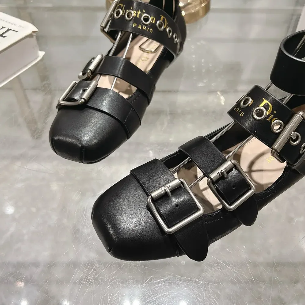 Dior Punk Ballet Flat Black Supple Calfskin for Women Dior Punk Ballet Flat Black Supple Calfskin for Women