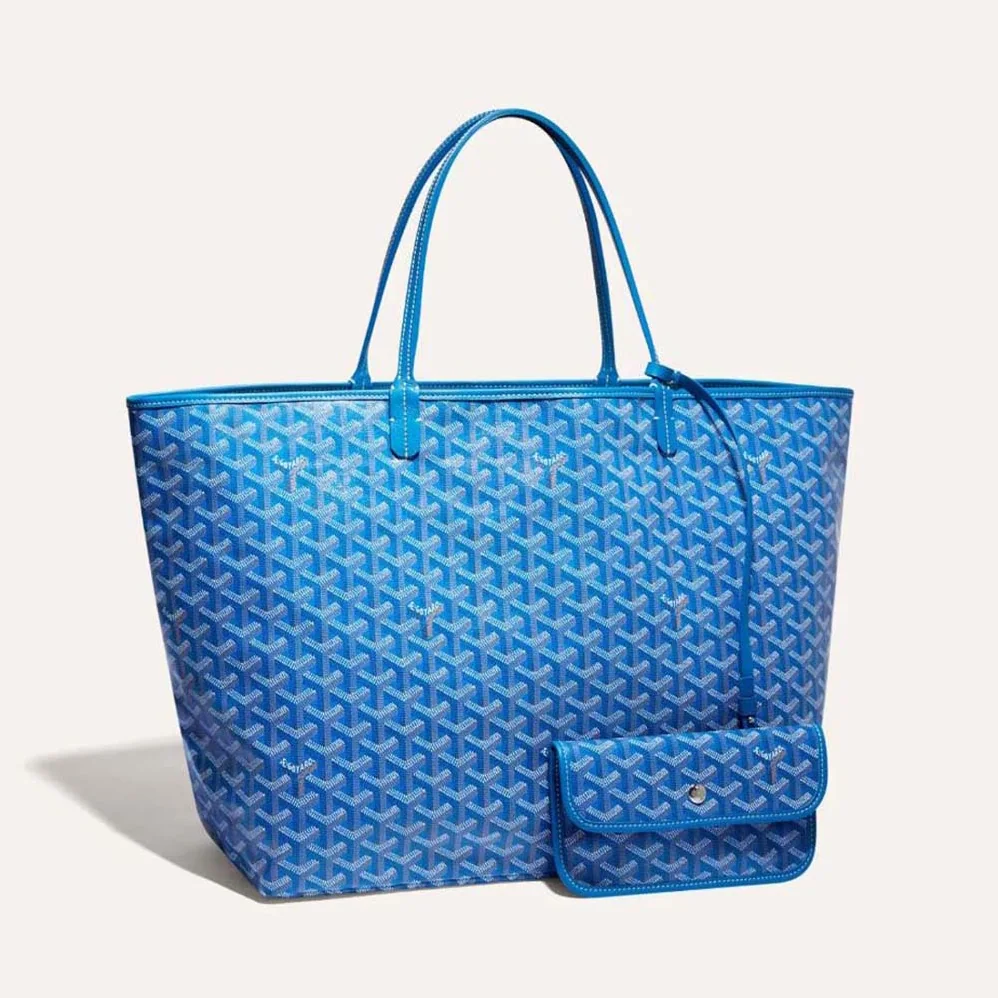 Goyard Sac Saint Louis GM in Goyardine Canvas & Chevroches Calfskin for Women in Blue Goyard Sac Saint Louis GM in Goyardine Canvas & Chevroches Calfskin for Women in Blue