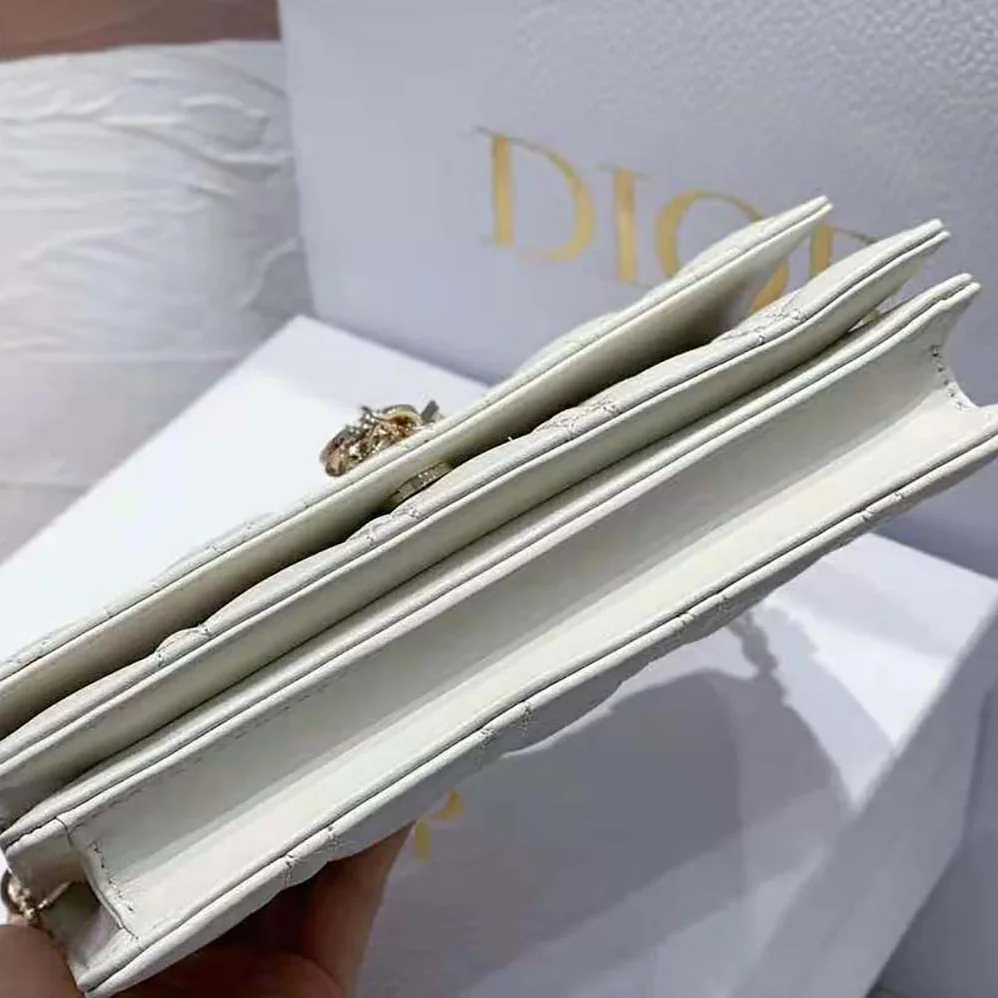 Dior Mini Miss Dior Bag White Cannage Lambskin for Women