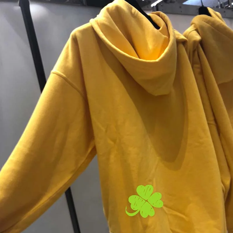 Balenciaga Hoodie Cardigan Logo Printed Hooded Sweater for Women in Yellow
