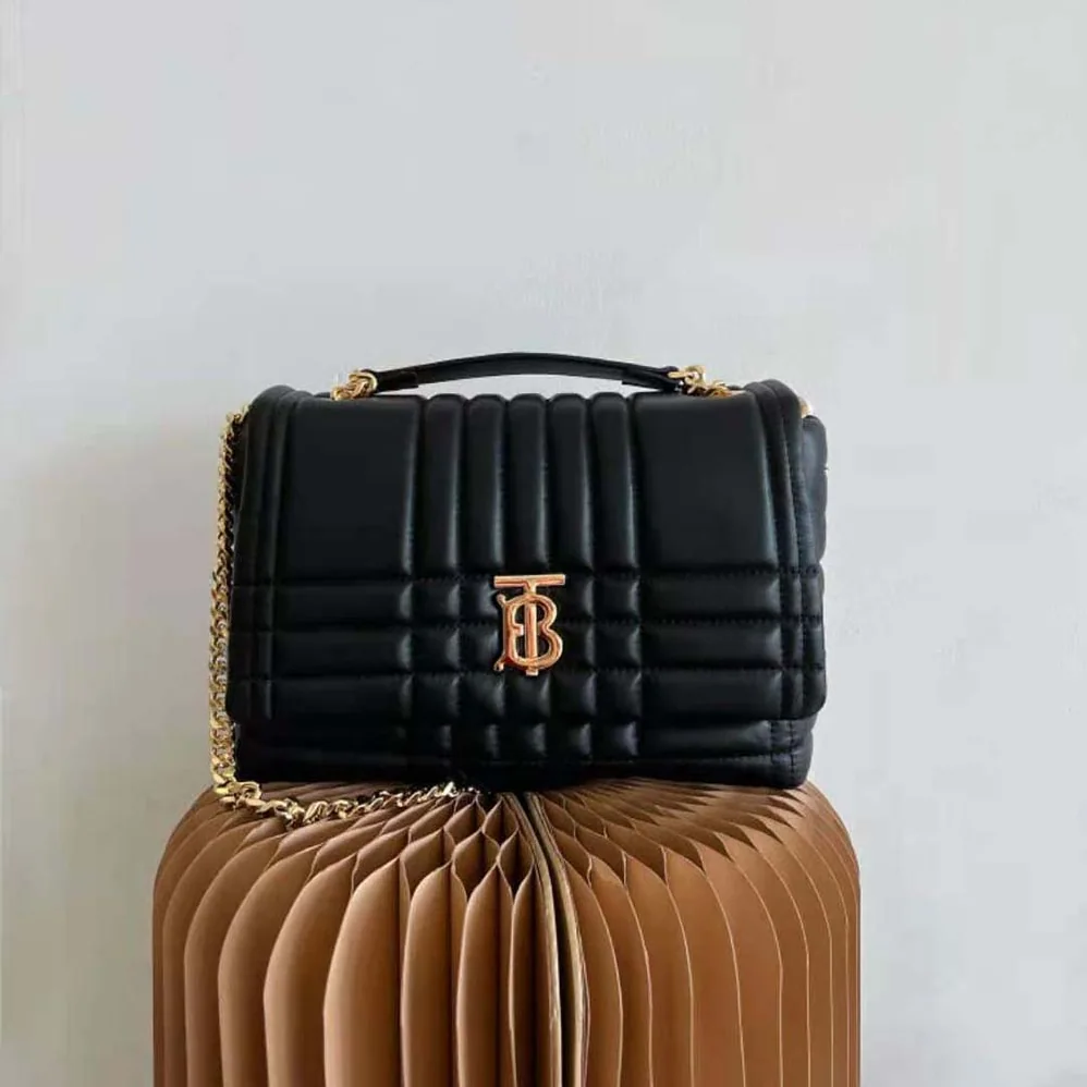 Burberry Small Quilted Lambskin Lola Satchel for Women in Black
