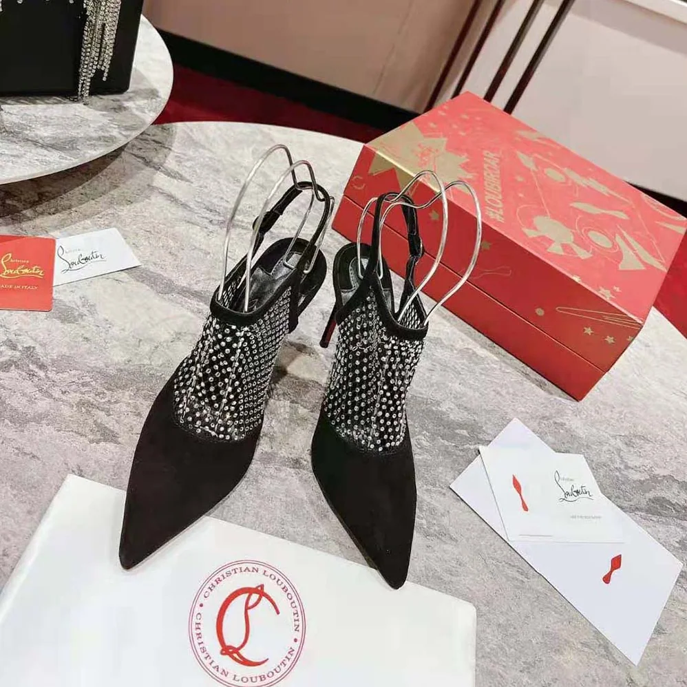 Christian Louboutin Plougesta Pump Strass in 100 mm Heel Height for Women in Black