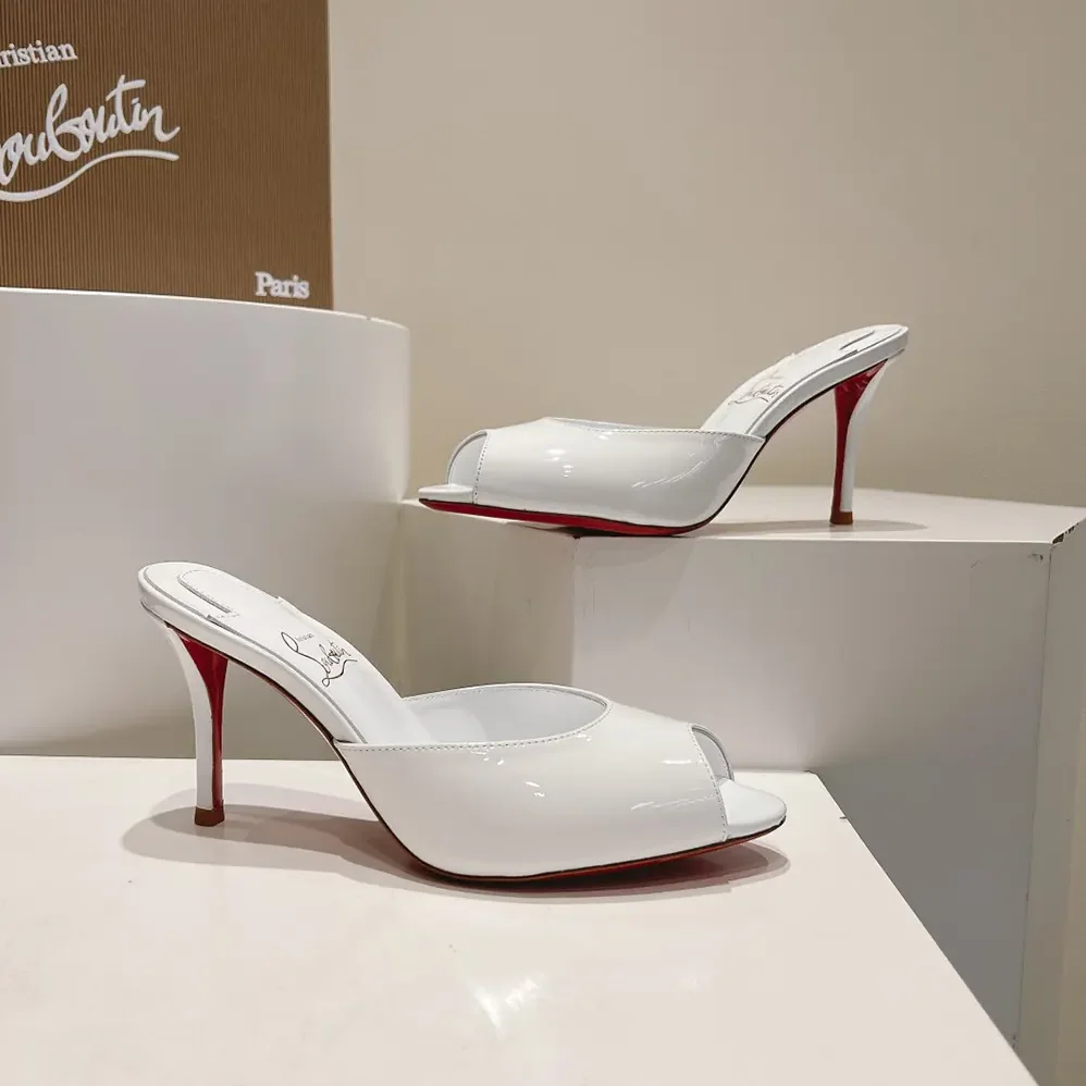 Christian Louboutin Me Dolly 100 mm Mules Patent Calf for Women in White