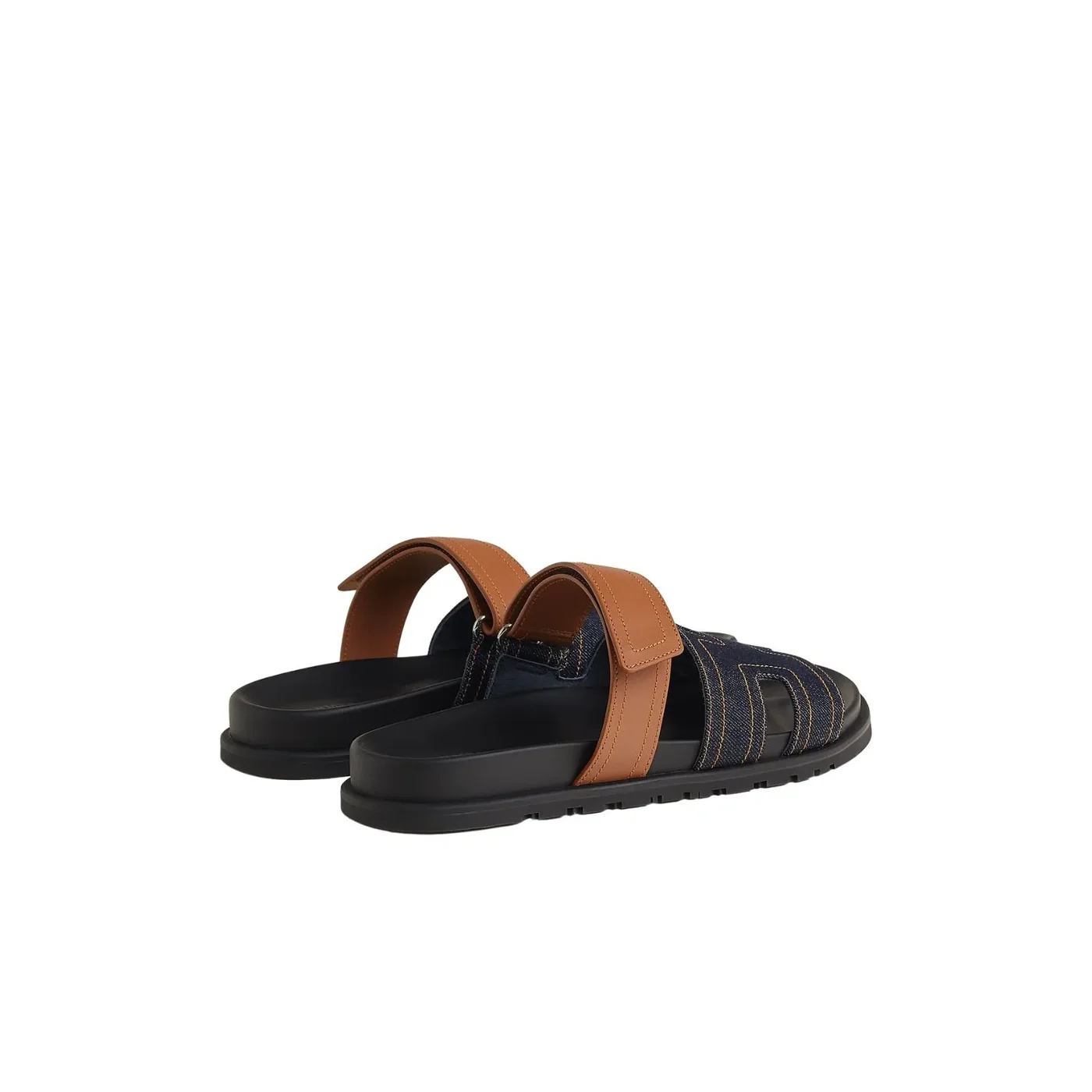 Hermes Chypre Sandals Blue Brut in Natural Hermes Chypre Sandals Blue Brut in Natural