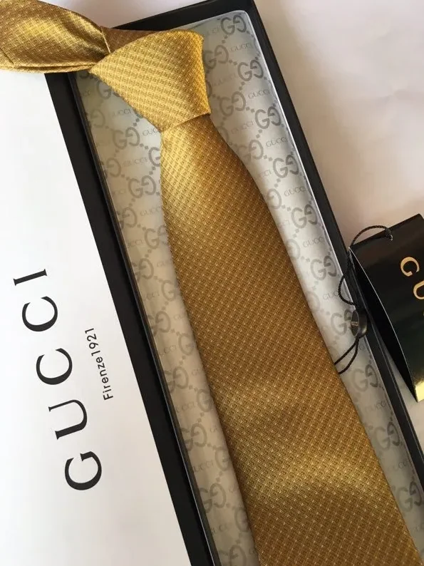 Gucci Silk Tie Yellow GG for Men