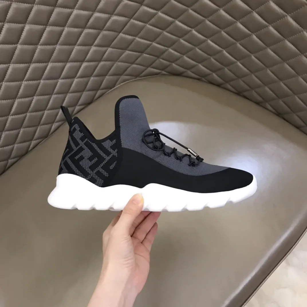 Fendi FD Technical Mesh High in Tops Sneakers Grey Fendi FD Technical Mesh High in Tops Sneakers Grey