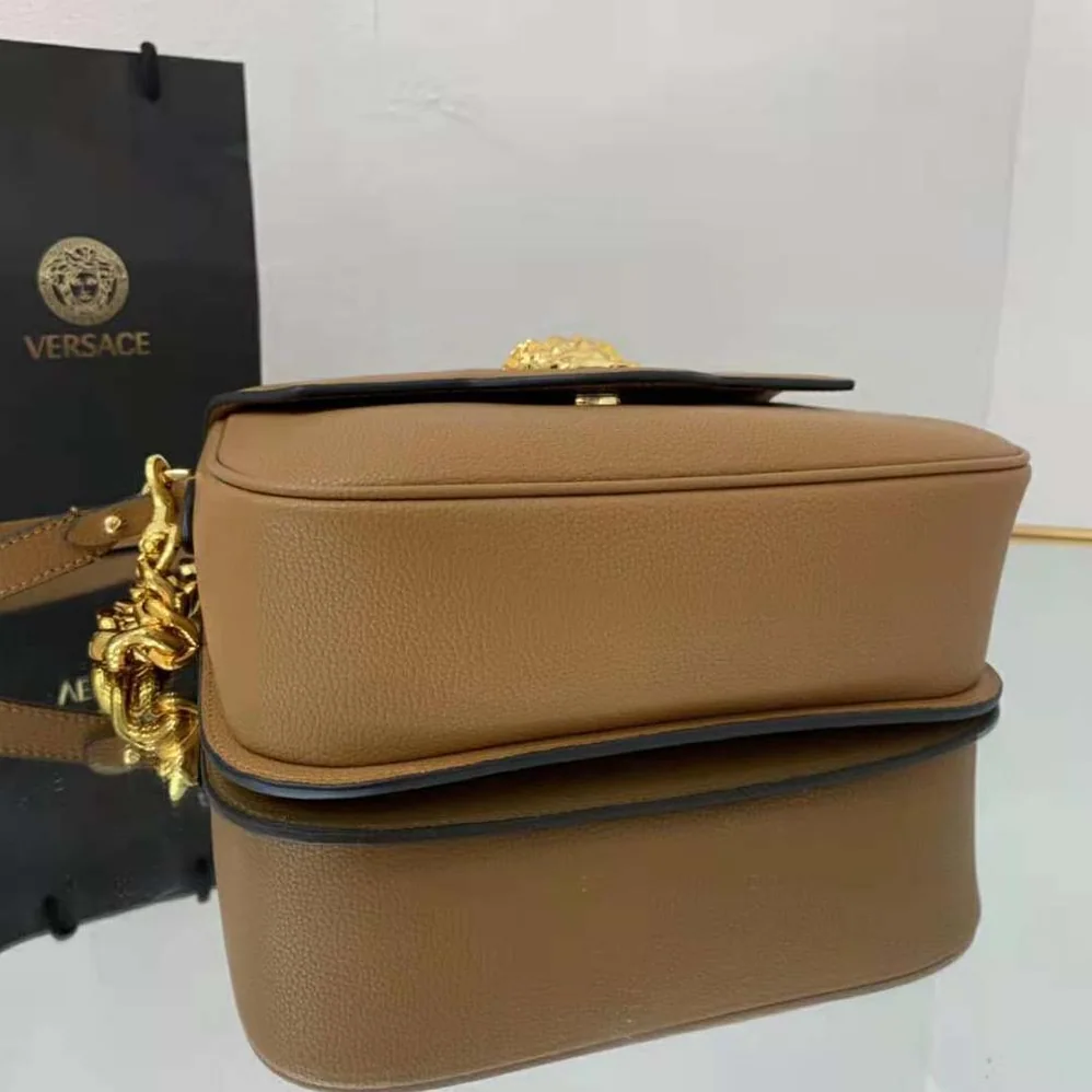Versace La Medusa Shoulder Bag for Women in Brown Versace La Medusa Shoulder Bag for Women in Brown
