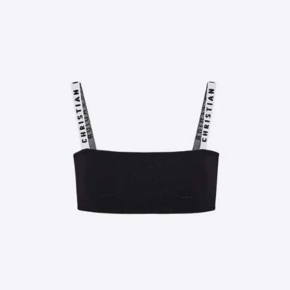 Dior Bralette Black Stretch Viscose for Women