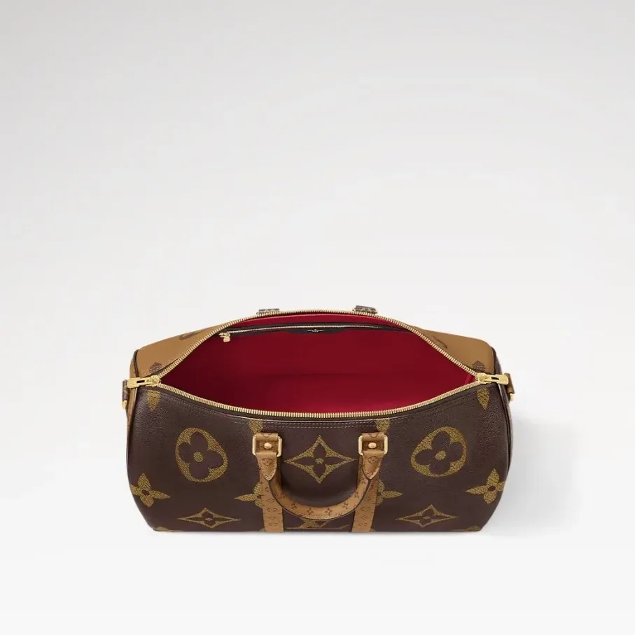 Louis Vuitton Keepall Bandouliere 45 Travel Bag in Brown Gold Hardware Louis Vuitton Keepall Bandouliere 45 Travel Bag in Brown Gold Hardware