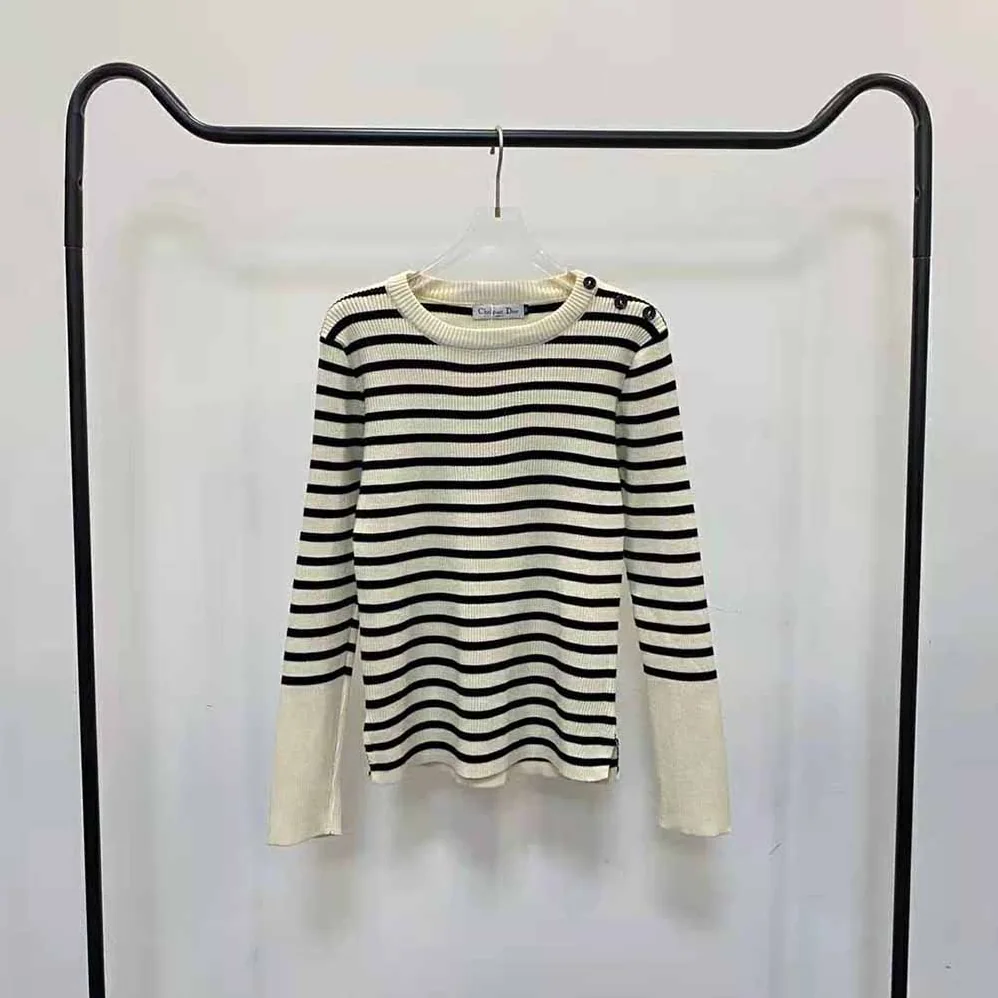 Dior Mariniere Sweater with Removable Collar for Women