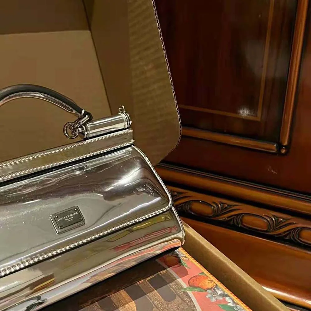 Dolce Gabbana D&G Small Sicily Handbag for Women in Silver