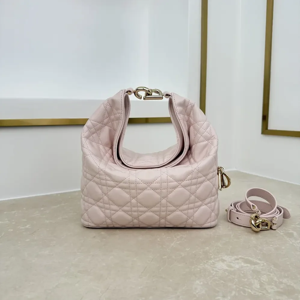 Dior Small Dior Toujours Hobo Bag Ballet Pink Cannage Lambskin for Women Dior Small Dior Toujours Hobo Bag Ballet Pink Cannage Lambskin for Women