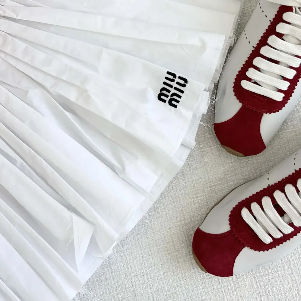 Miu Miu Poplin and Jersey Miniskirt for Women in White Miu Miu Poplin and Jersey Miniskirt for Women in White