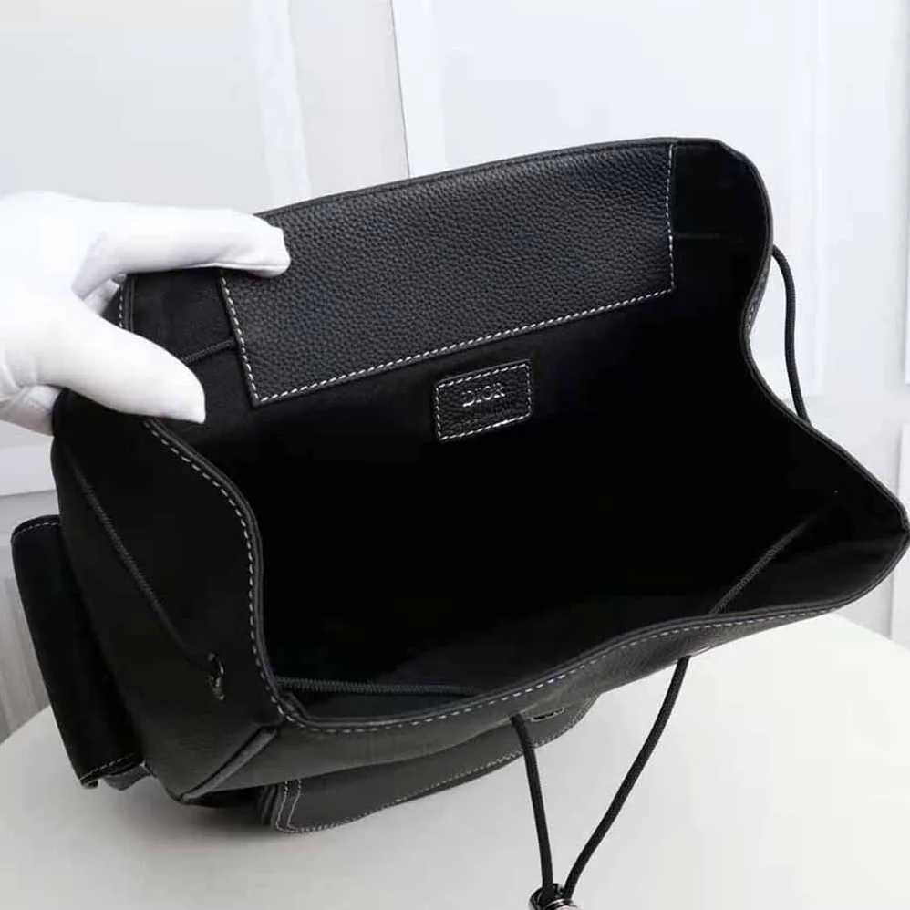 Dior Saddle Backpack Black Grained Calfskin for Men Dior Saddle Backpack Black Grained Calfskin for Men