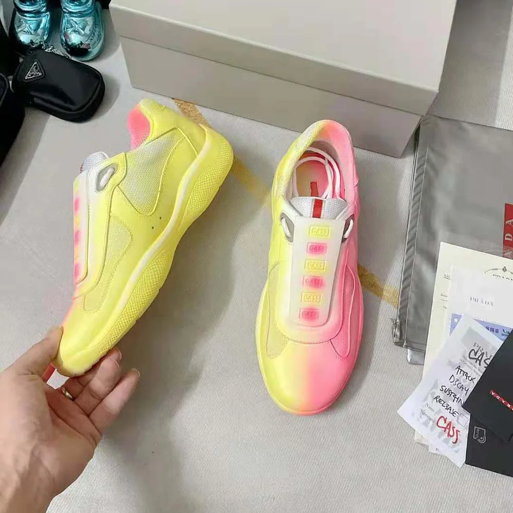 Prada Cass x Prada Americas Cup Rel3ase Sneakers for Unisex in Yellow