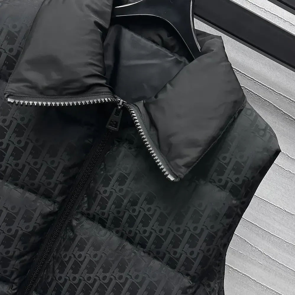 Dior DiorAlps Belted Puffer Vest Black Quilted Technical Taffeta Jacquard for Men