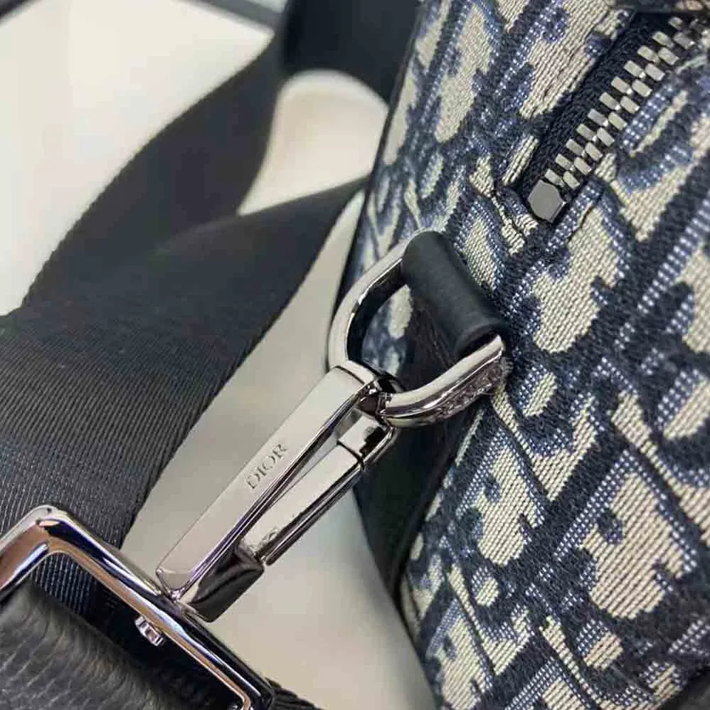 Dior Lingot 22 Bag Beige and Black Dior Oblique Jacquard for Men