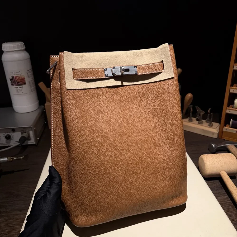 Hermes Togo So Kelly 22 Palladium Hardware for Unisex in Brown