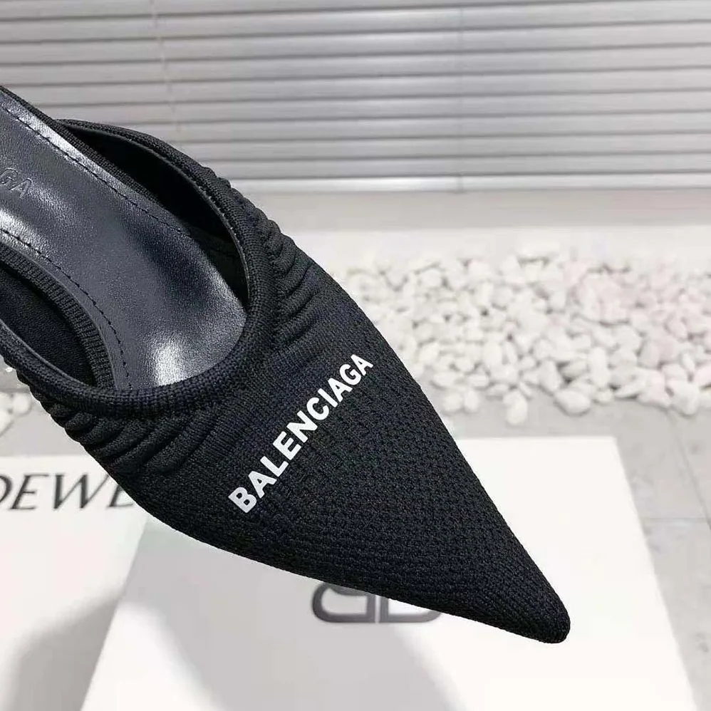 Balenciaga Knife 2 0 40mm Mule in Black and White Textured Recycled Knit for Women