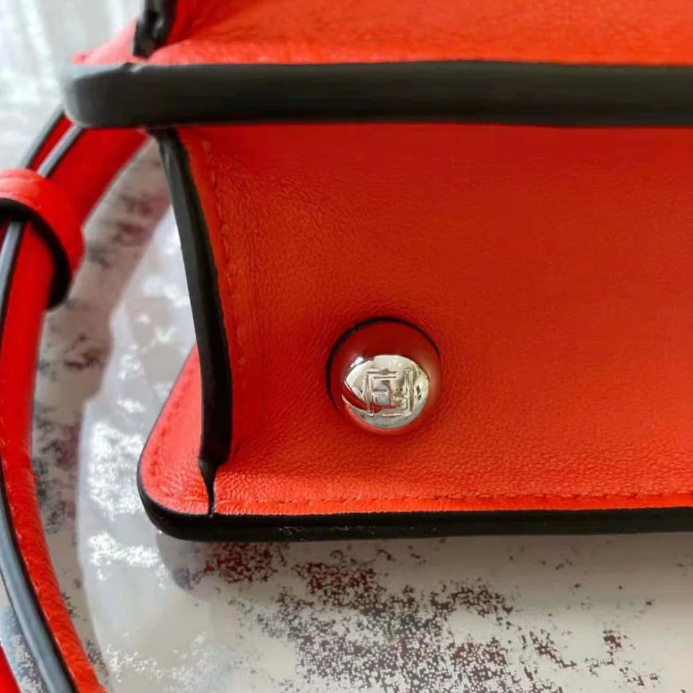 Fendi Peekaboo ISeeU Petite Orange Padded Nappa Leather Bag for Women Fendi Peekaboo ISeeU Petite Orange Padded Nappa Leather Bag for Women