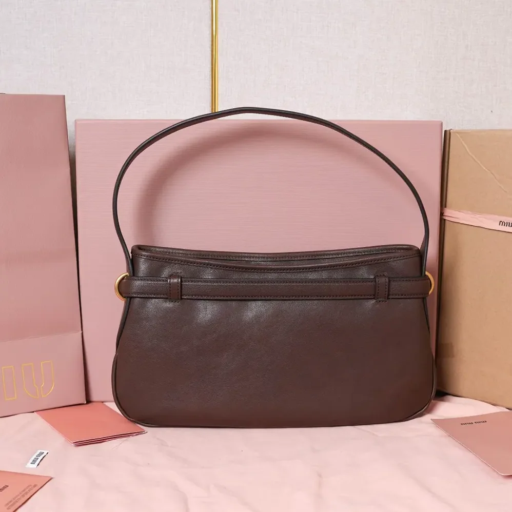 Miu Miu Aventure Nappa Leather Bag for Women in Briarwood Miu Miu Aventure Nappa Leather Bag for Women in Briarwood