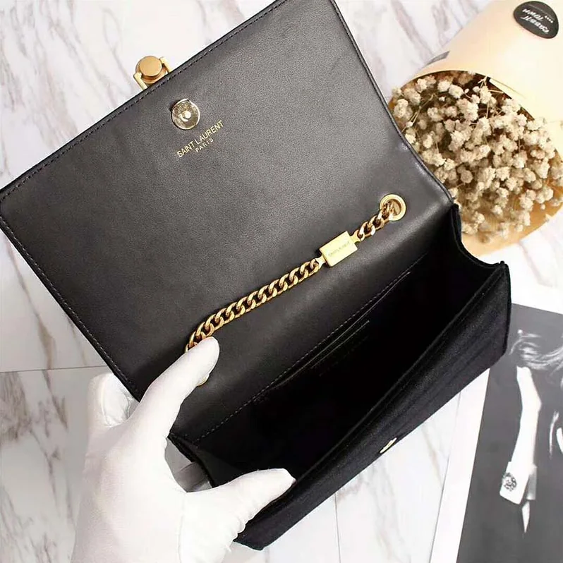 Saint Laurent YSL Kate Small with Tassel Velvet for Women in Black Saint Laurent YSL Kate Small with Tassel Velvet for Women in Black