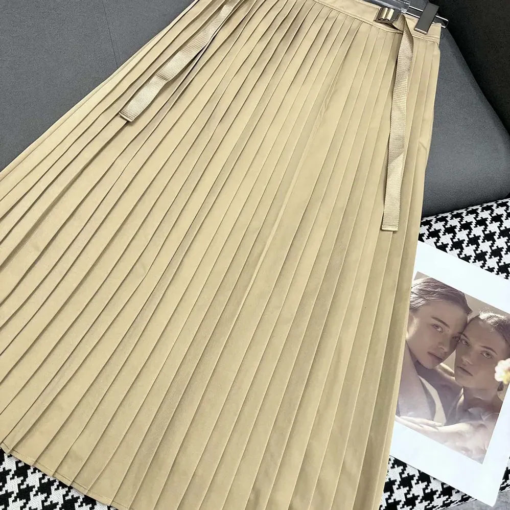 Dior Pleated Mid-Length Skirt Beige Cotton Gabardine for Women Dior Pleated Mid-Length Skirt Beige Cotton Gabardine for Women