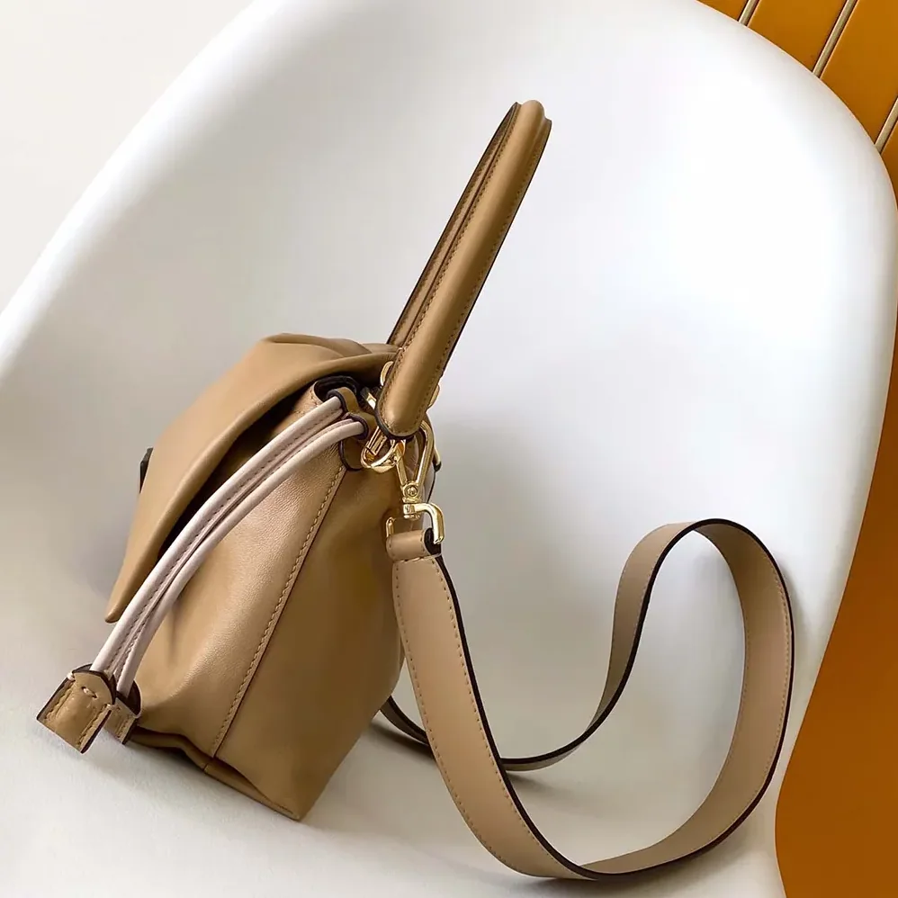 Fendi Mamma Baguette Medium Pale Brown Nappa Leather Bag for Women Fendi Mamma Baguette Medium Pale Brown Nappa Leather Bag for Women