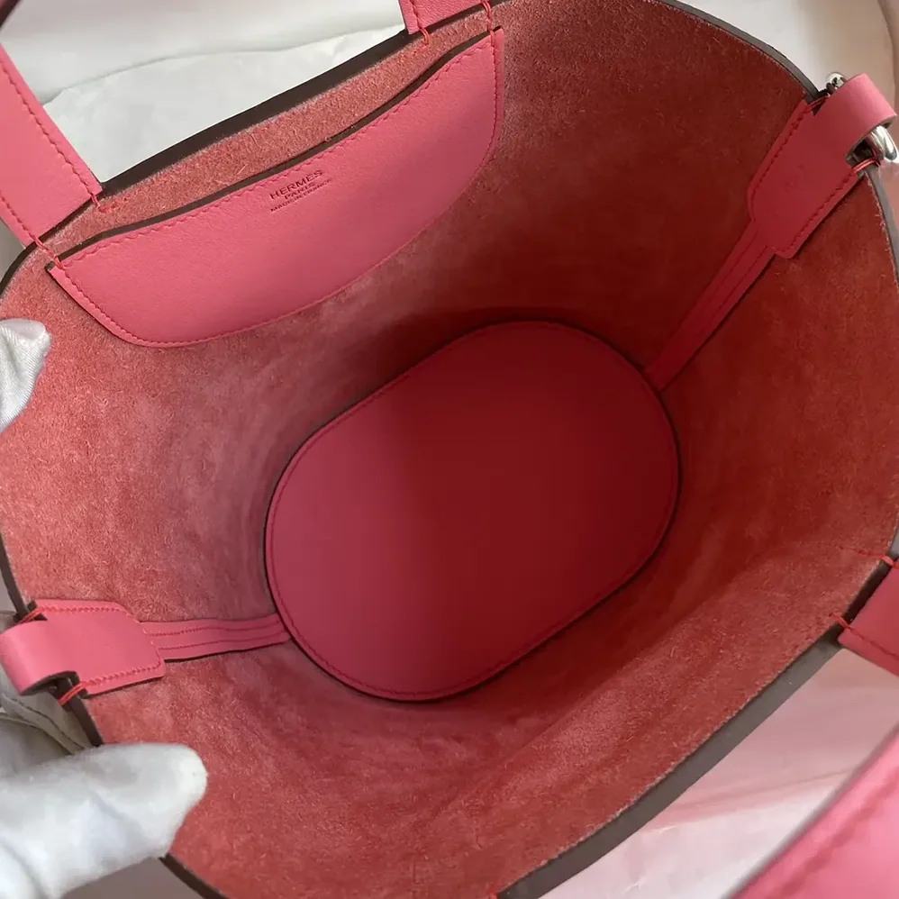 Hermes In the Loop 18 Handbag Clemence Leather for Women in Pink/Silver Hermes In the Loop 18 Handbag Clemence Leather for Women in Pink/Silver