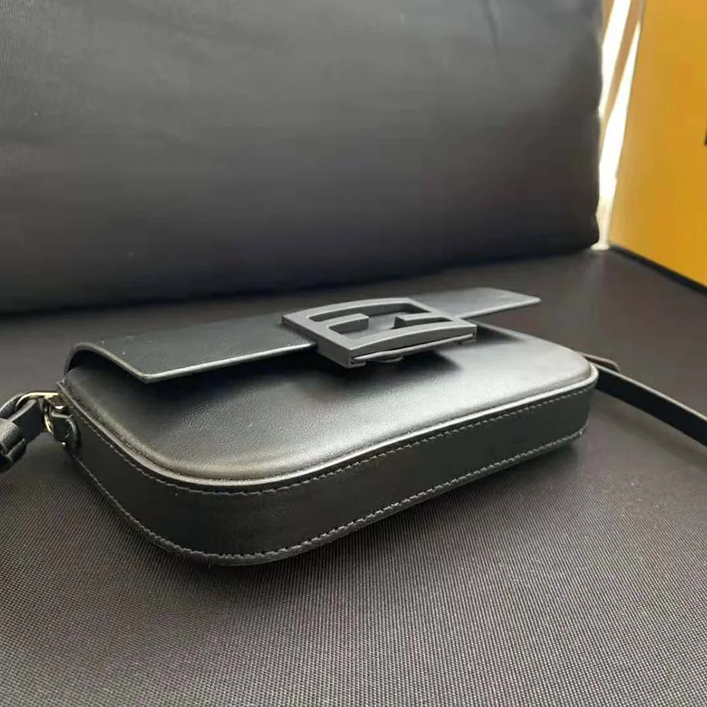 Fendi Baguette Phone Pouch Black Patent Leather Pouch for Women
