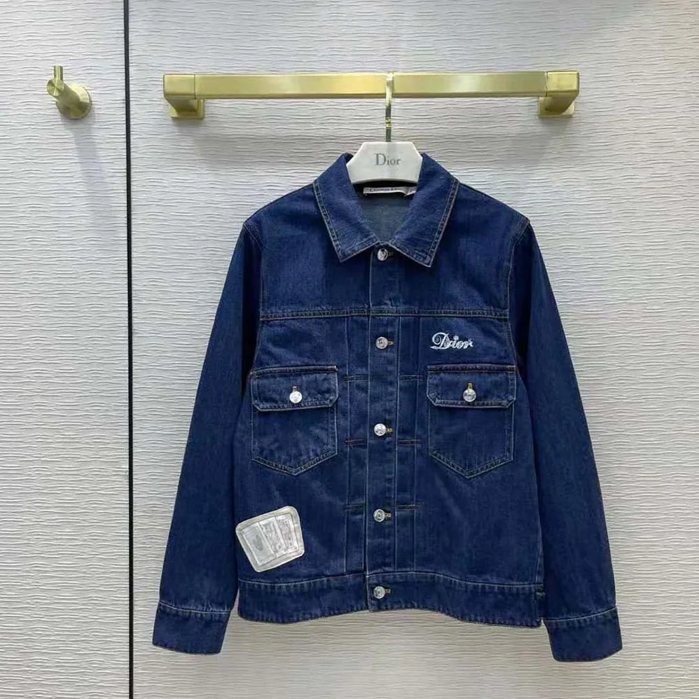 Dior Kenny Scharf Mkii Blouson Raw Blue Technical Cotton Denim for Women Dior Kenny Scharf Mkii Blouson Raw Blue Technical Cotton Denim for Women