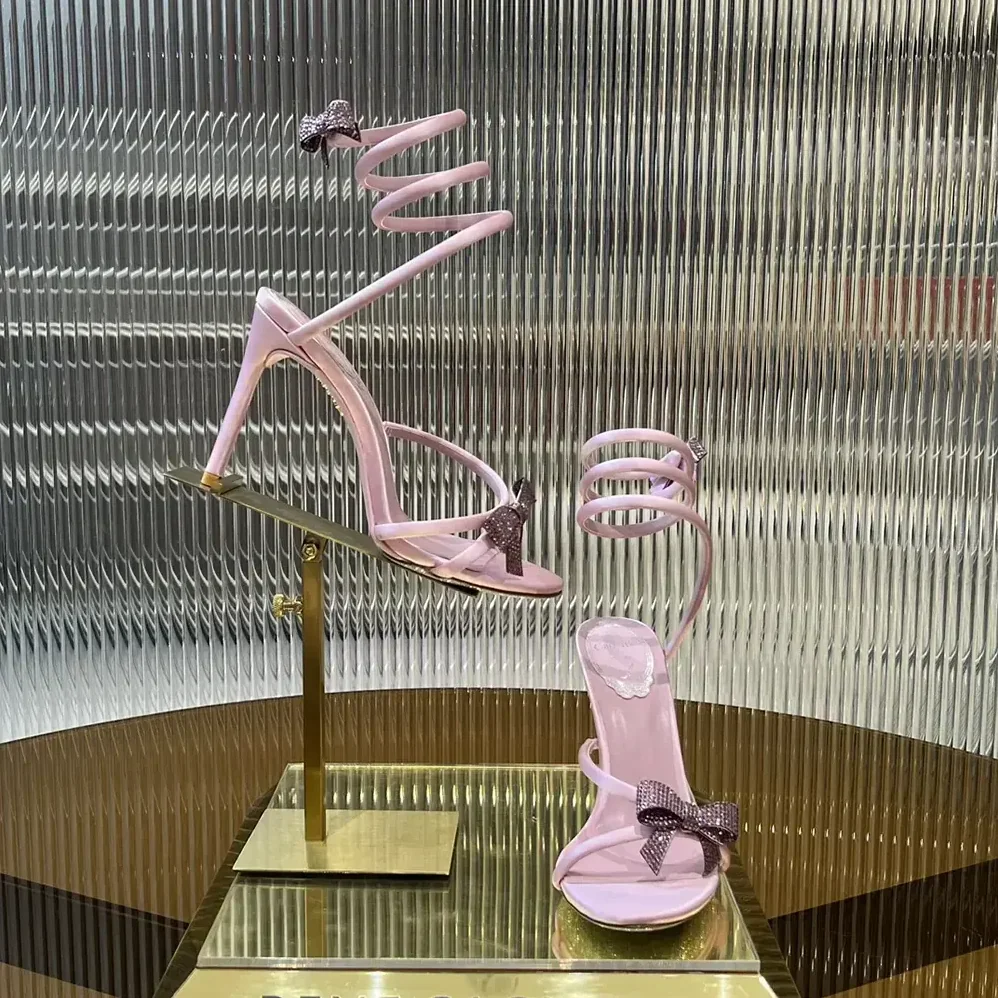 Rene Caovilla Cleo Mauve Sandal with Bows 105 for Women Rene Caovilla Cleo Mauve Sandal with Bows 105 for Women