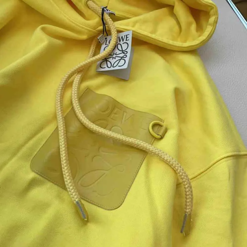 Loewe Anagram Patch Hoodie in Cotton for Women in Yellow