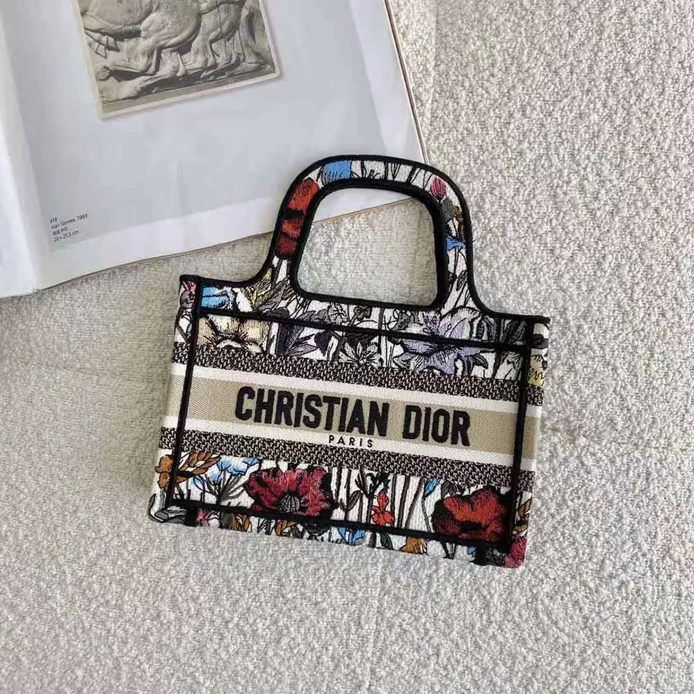 Dior Mini Dior Book Tote Multicolor Mille Fleurs Embroidery for Women Dior Mini Dior Book Tote Multicolor Mille Fleurs Embroidery for Women