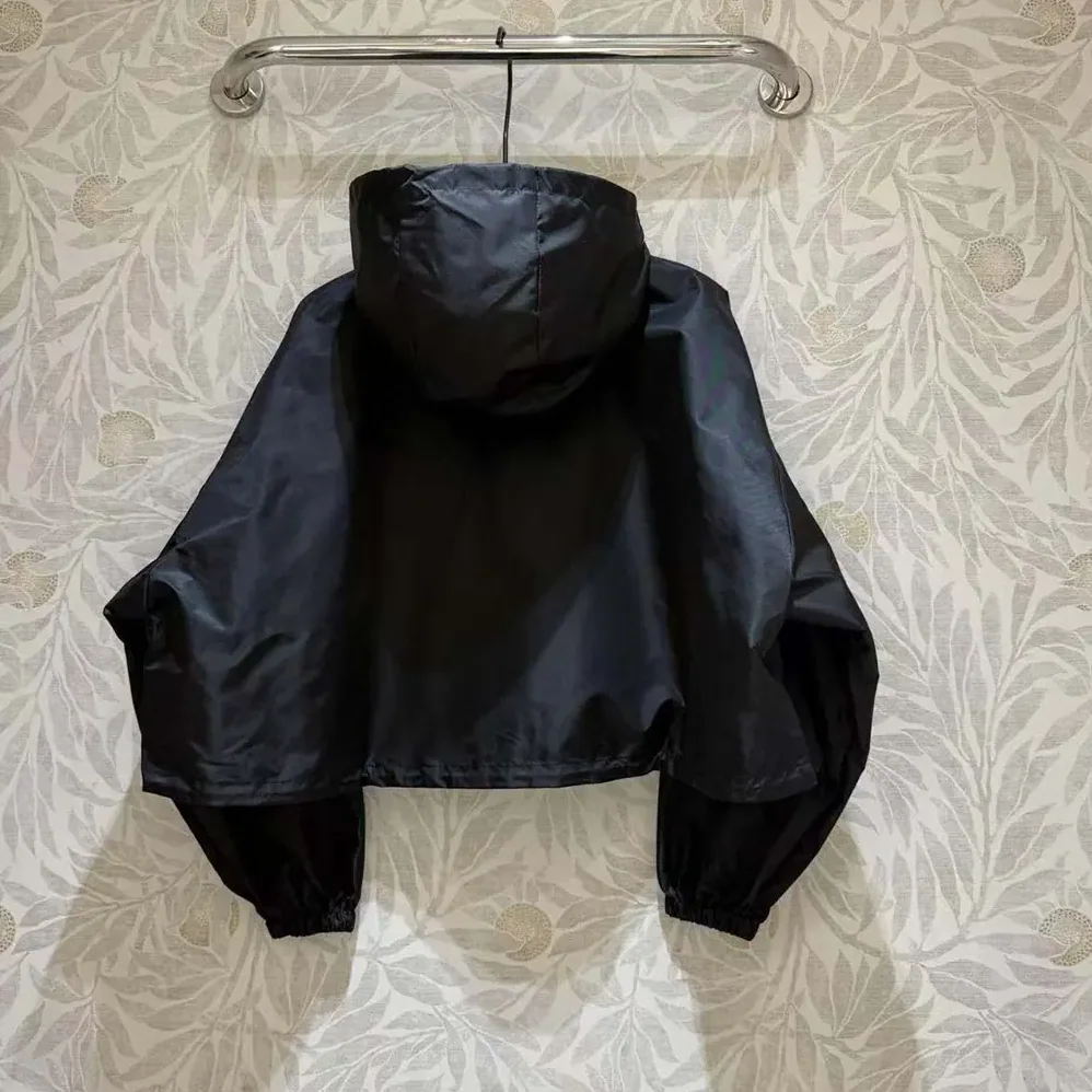 Prada Re-Nylon Cropped Jacket for Women in Black