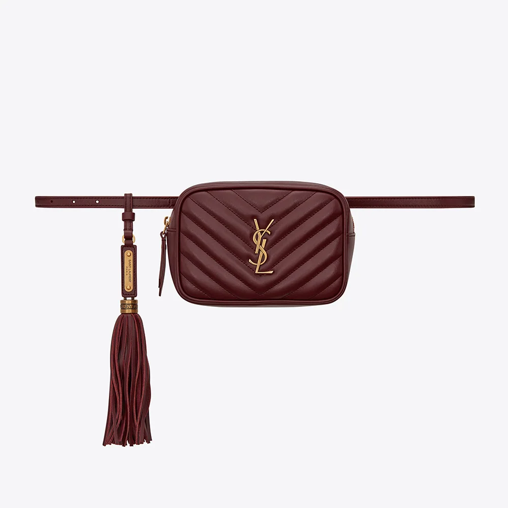 Saint Laurent YSL Lou Belt Bag in Matelasse Leather for Women in Maroon Saint Laurent YSL Lou Belt Bag in Matelasse Leather for Women in Maroon