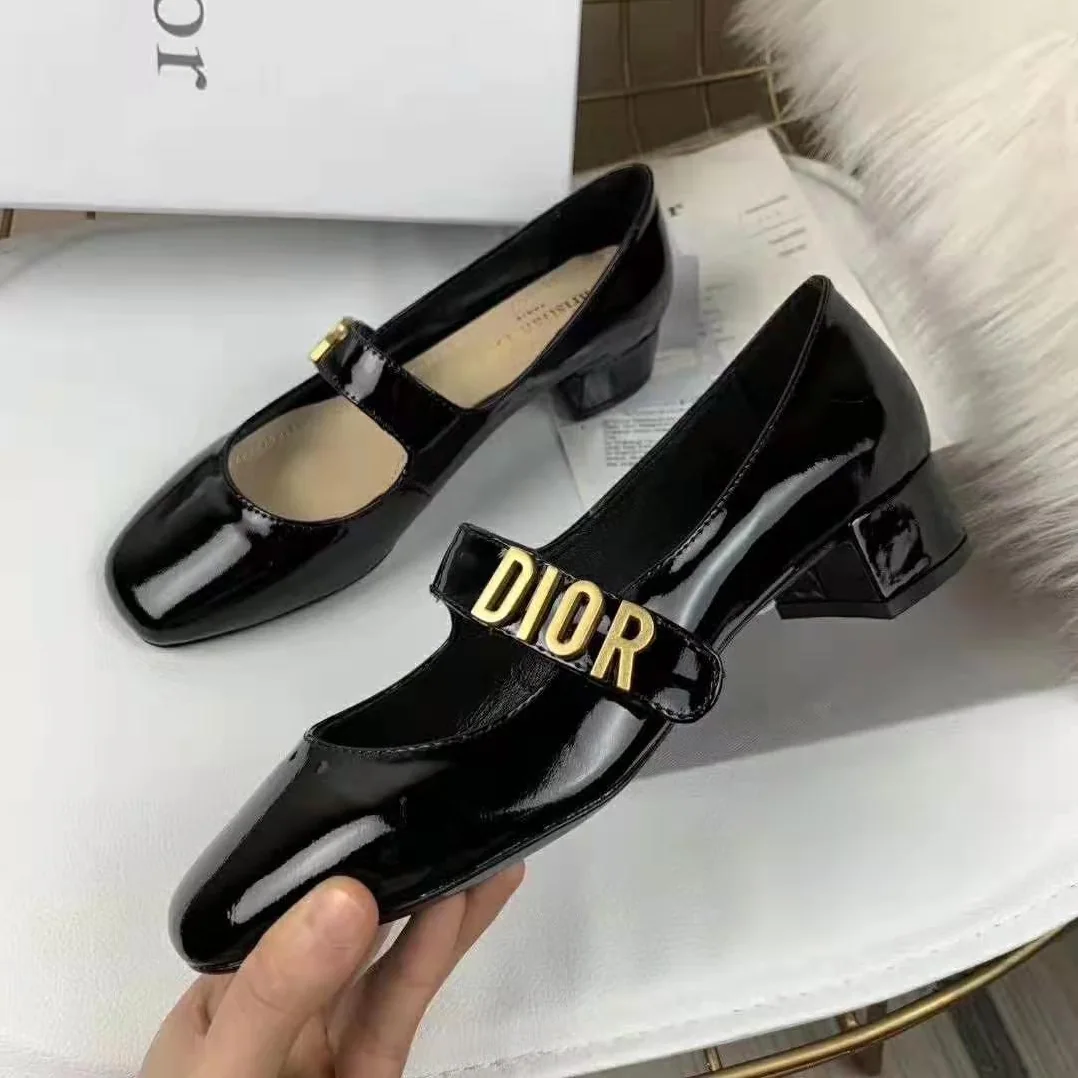 Dior Dior Baby-D Ballet Pump Black Patent Calfskin for Women