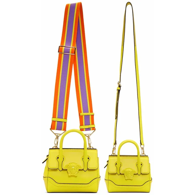 Versace Palazzo Empire Medium Bag in Calf Leather in Yellow