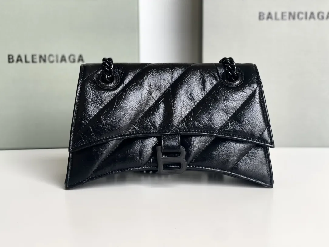 Balenciaga Crush Small Chain Bag Quilted In Black / Balenciaga Crush Small Chain Bag Quilted In Black /