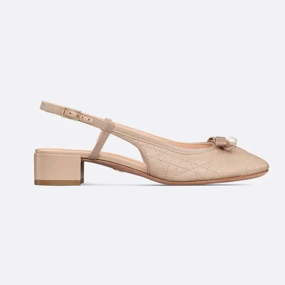 Dior Ballet Slingback Pump Nude Quilted Cannage Calfskin for Women Dior Ballet Slingback Pump Nude Quilted Cannage Calfskin for Women