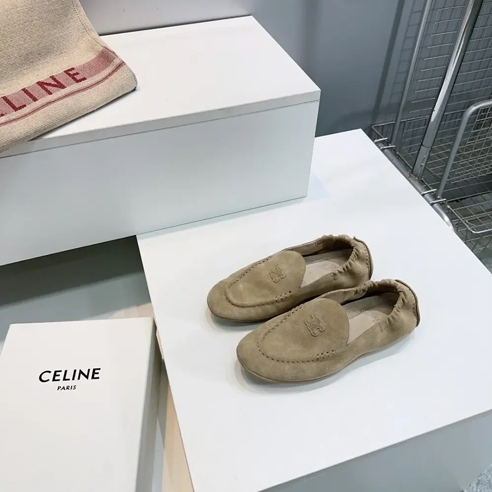 Celine Adam Loafer In Suede Calfskin for Unisex in Natural Celine Adam Loafer In Suede Calfskin for Unisex in Natural