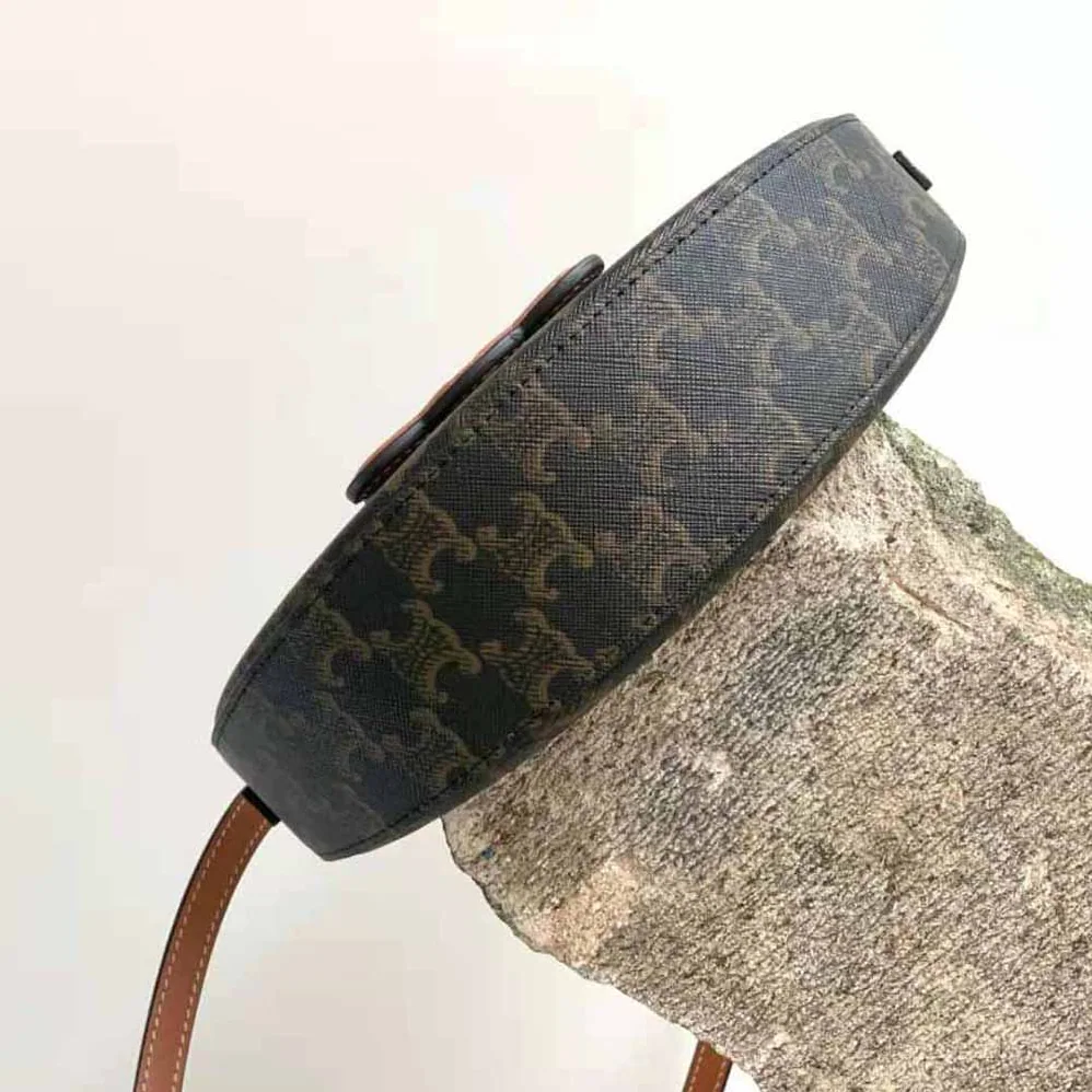 Celine Besace Cuir Triomphe in Triomphe Canvas and Calfskin for Women Celine Besace Cuir Triomphe in Triomphe Canvas and Calfskin for Women