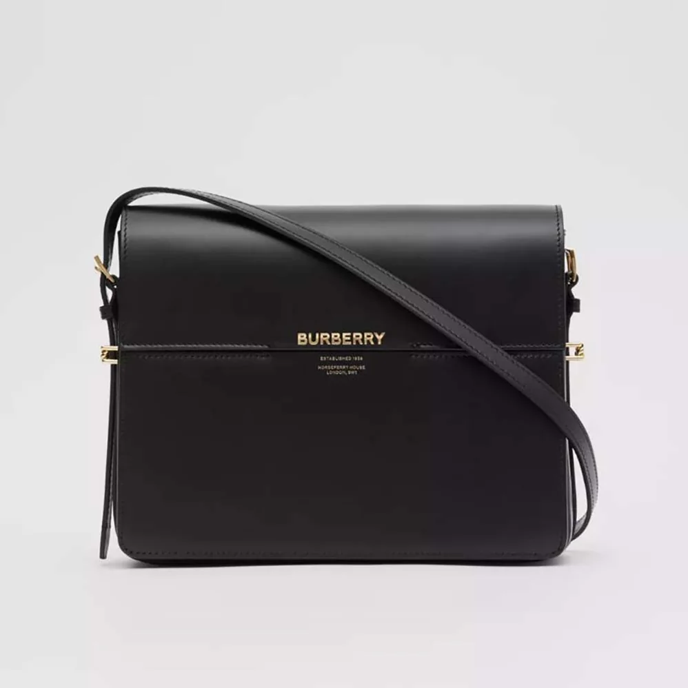 Burberry Large Leather Grace Bag for Women in Black Burberry Large Leather Grace Bag for Women in Black