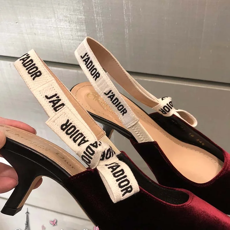 Dior Shoes J'Adior Velvet Slingback 65mm Heel Hight for Women in Maroon Dior Shoes J'Adior Velvet Slingback 65mm Heel Hight for Women in Maroon
