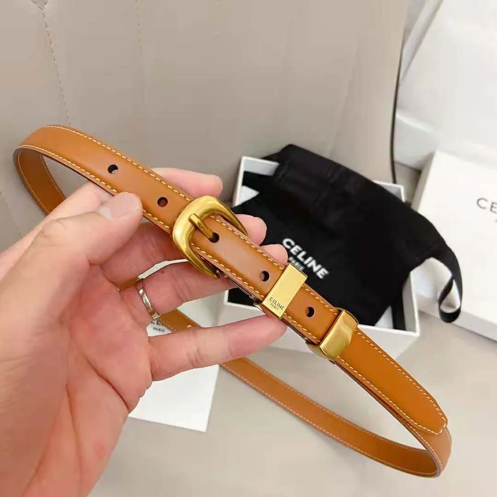Celine Small Western Belt in Natural Calfskin for Women in Tan Celine Small Western Belt in Natural Calfskin for Women in Tan