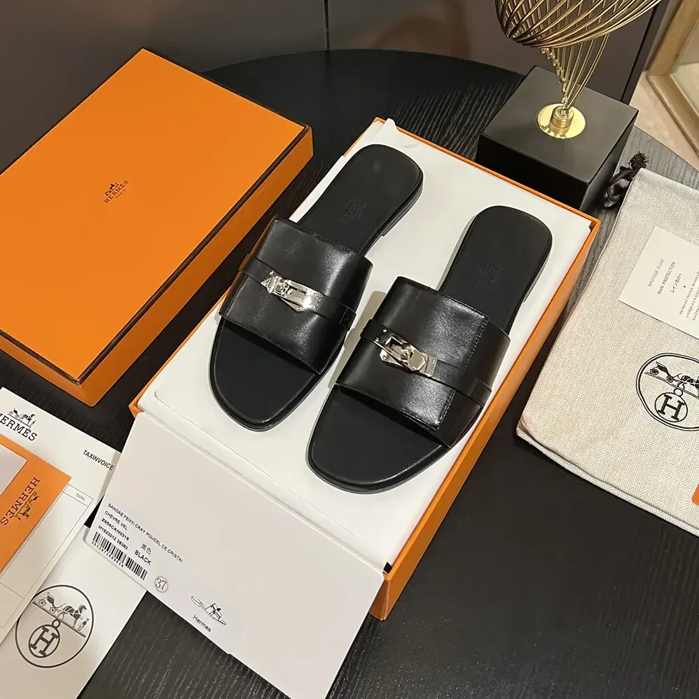 Hermes Giulia Sandal-Black H232129Z for Women Hermes Giulia Sandal-Black H232129Z for Women