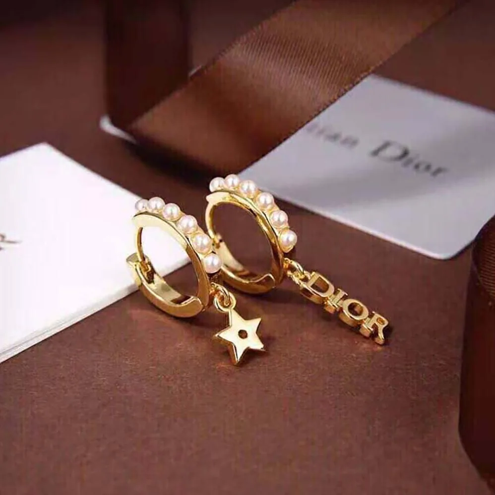 Dior Dio(r)evolution Earrings Gold-Finish Metal and White Resin Pearls for Women