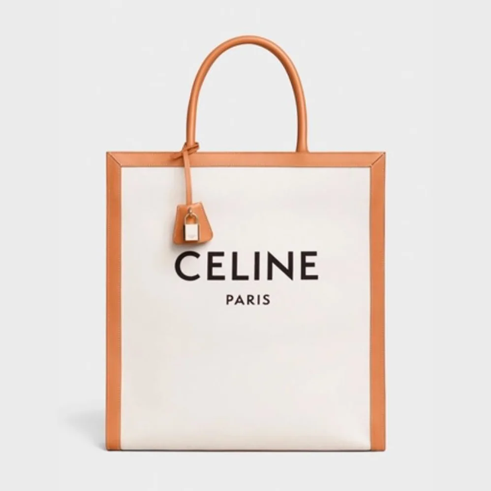 Celine Vertical Cabas Celine in Canvas with Celine Print and Calfskin for Women Celine Vertical Cabas Celine in Canvas with Celine Print and Calfskin for Women