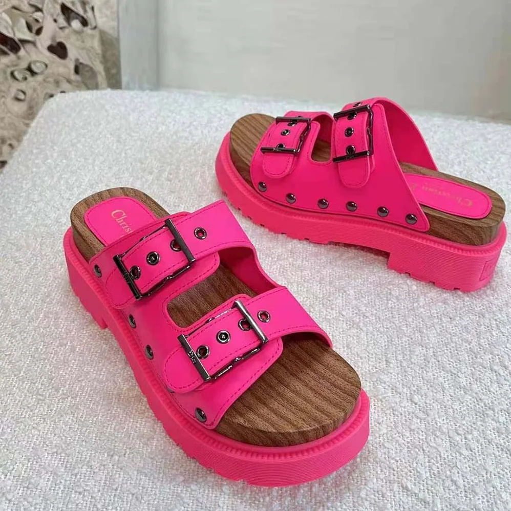 Dior Diorquake Strap Sandal Bright Pink Calfskin for Women