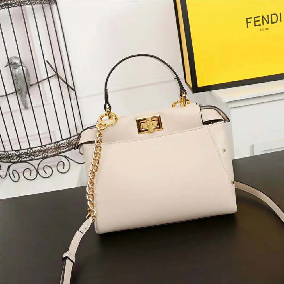 Fendi Peekaboo XS Leather Mini-Bag for Women in White